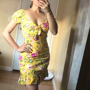 City Studio yellow floral ruffle dress